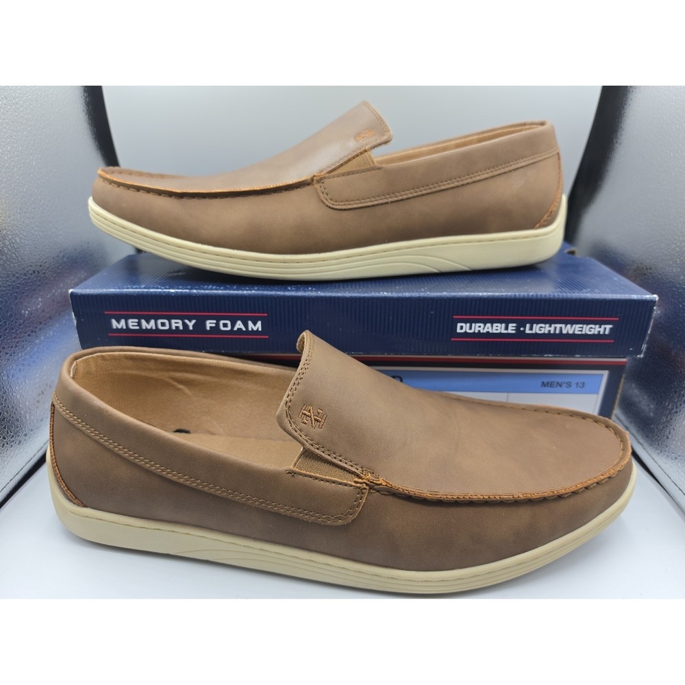 IZOD: Seapoint Tan Memory Foam Men's Size 13 Slip-On Loafers Worn Once With Box